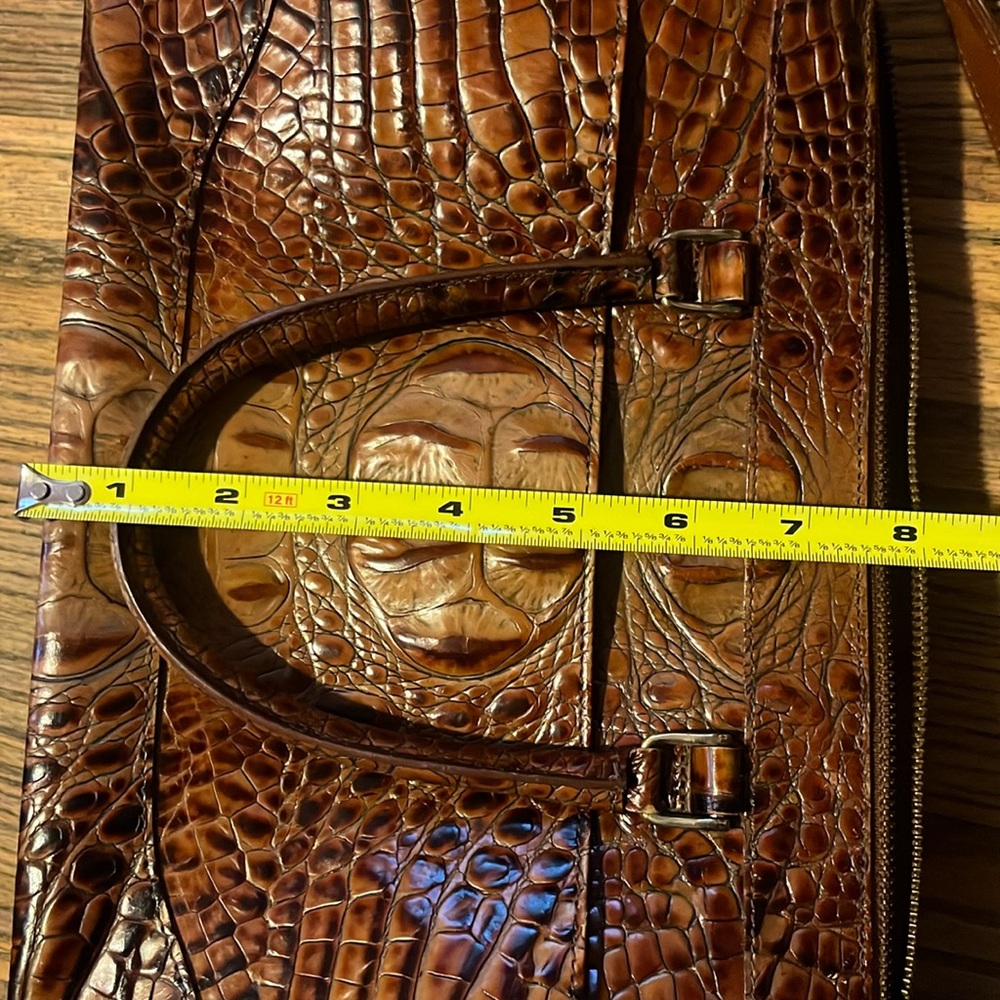 Vintage Brahmin crocodile embossed leather handbag shoulder bag small satchel - Picture 13 of 16